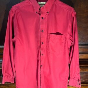 Men's Turabury Red Button-Down Dress or Casual Shirt